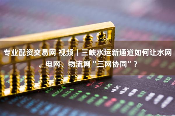 专业配资交易网 视频｜三峡水运新通道如何让水网、电网、物流网“三网协同”？